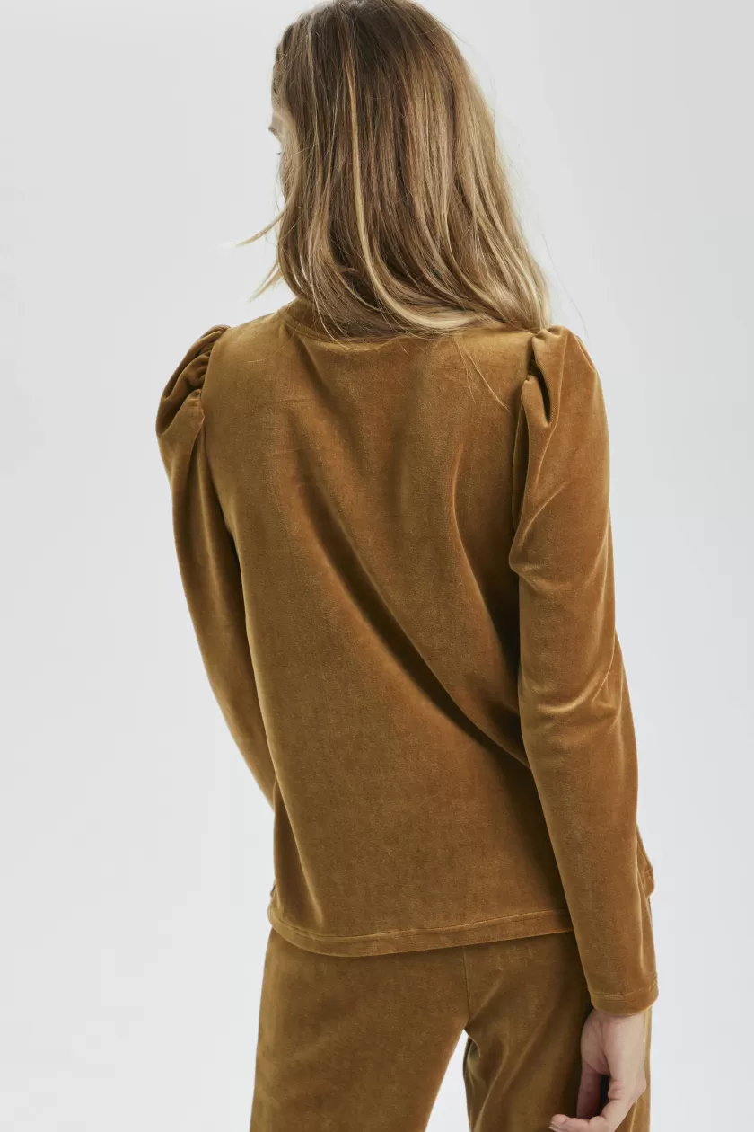 Soaked In Luxury SLVelvetina Blus Discount