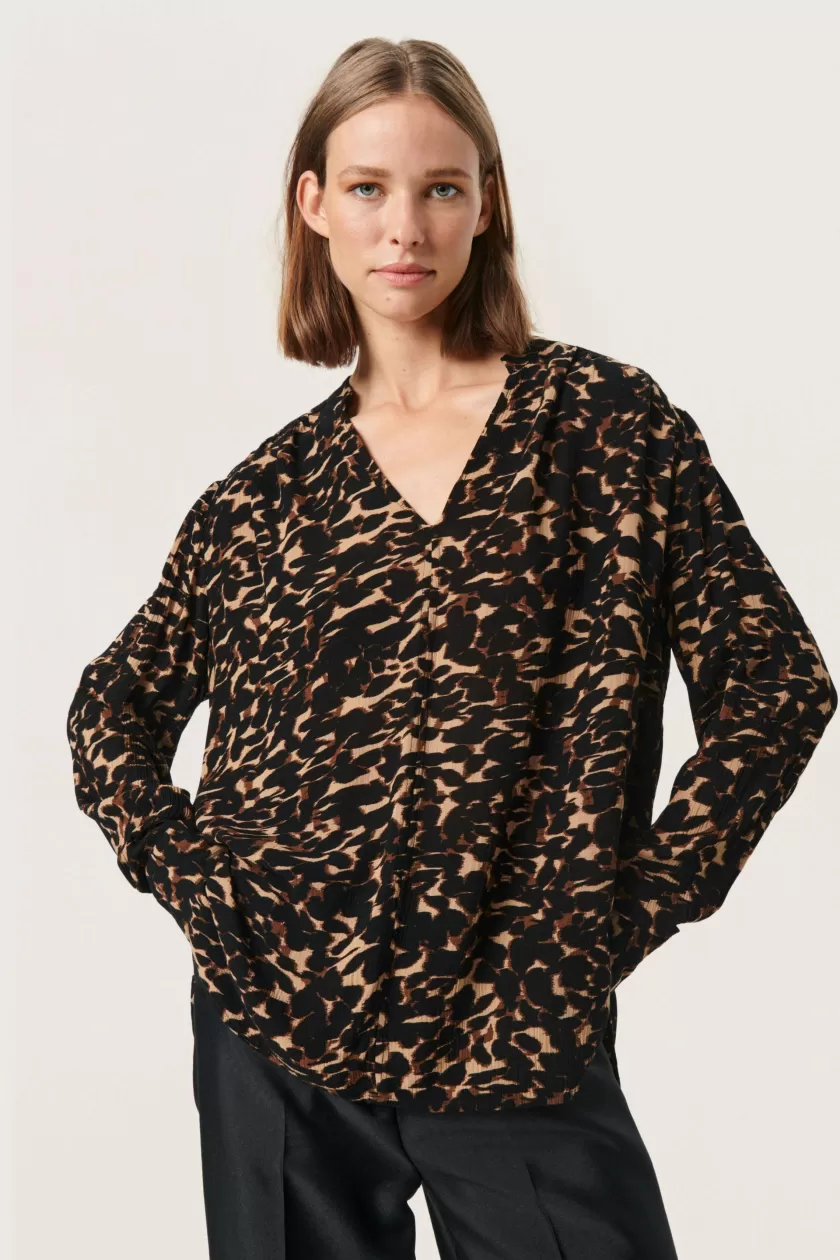 Soaked In Luxury SLZaya Bluse Tiger´sEyeLeafPrint Online